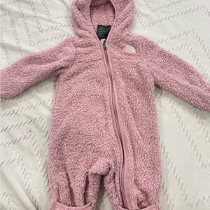 The North Face Pink Fleece Kids Footie
